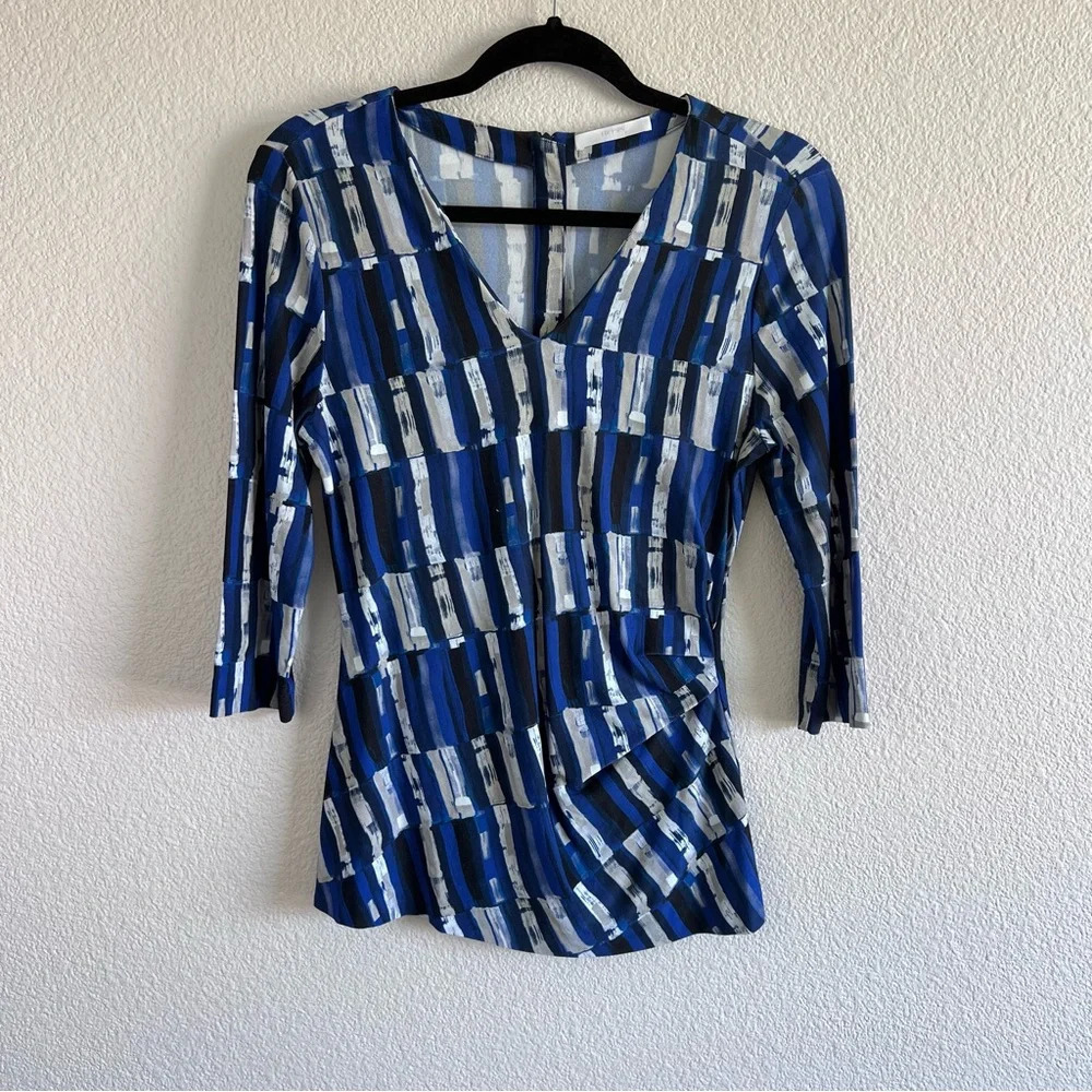 Boss Women’s Geometric Print V Neck Blouse‎